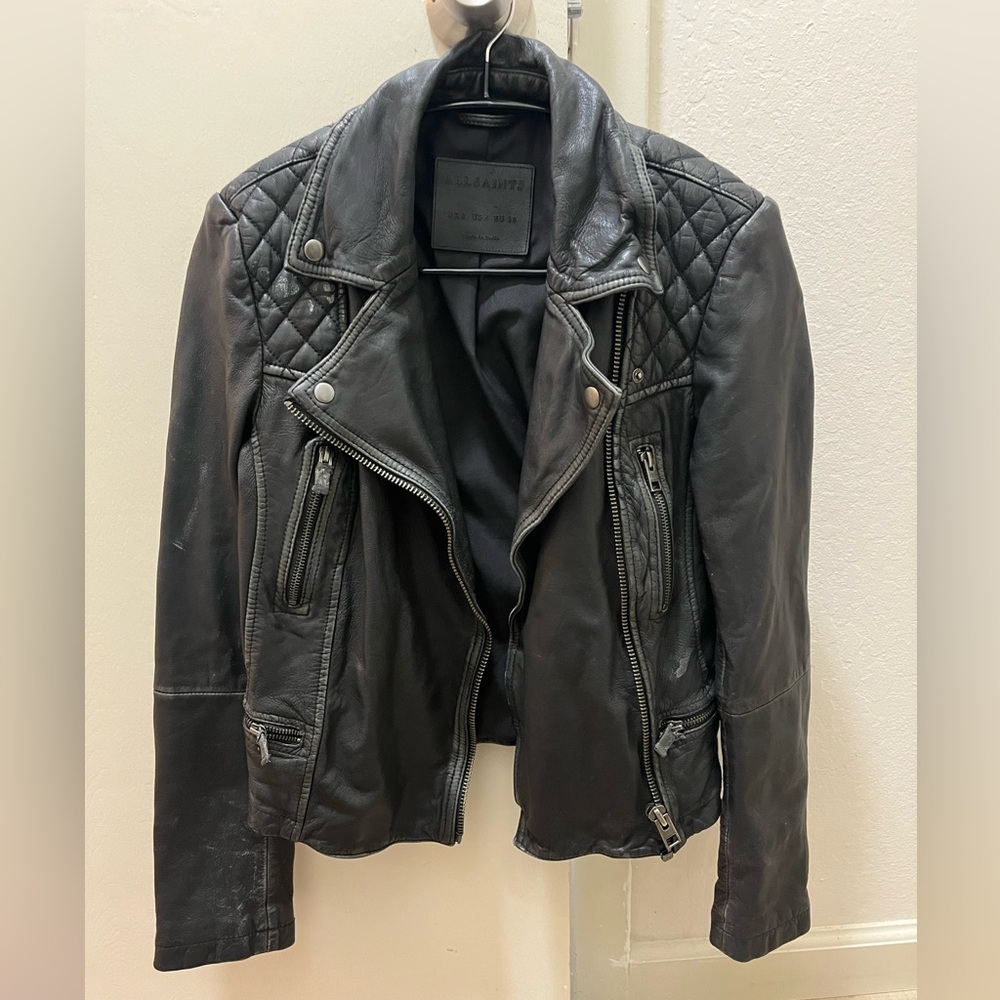 All Saints Leather Jacket Size 4